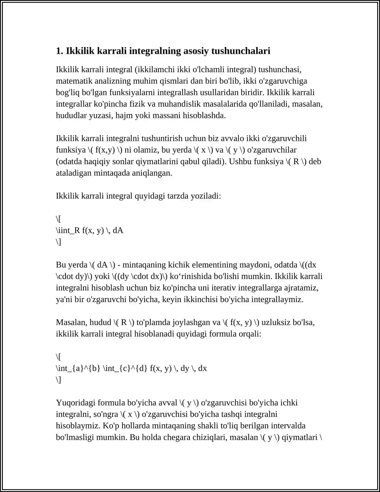 IKKI KARRALI INTEGRAL 3