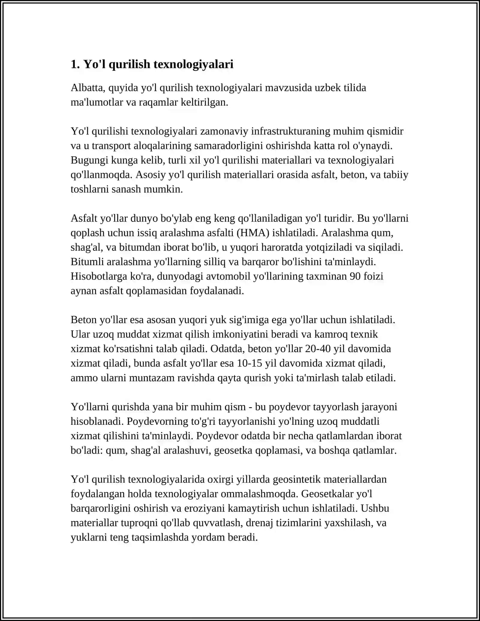 YO'L QURILISHINING RIVOJLANISHI 3