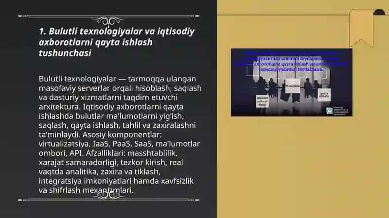 Iqtisodiy axborotlarni qayta ishlash jarayonida bulutli texnologiyalardan foydalanish 3