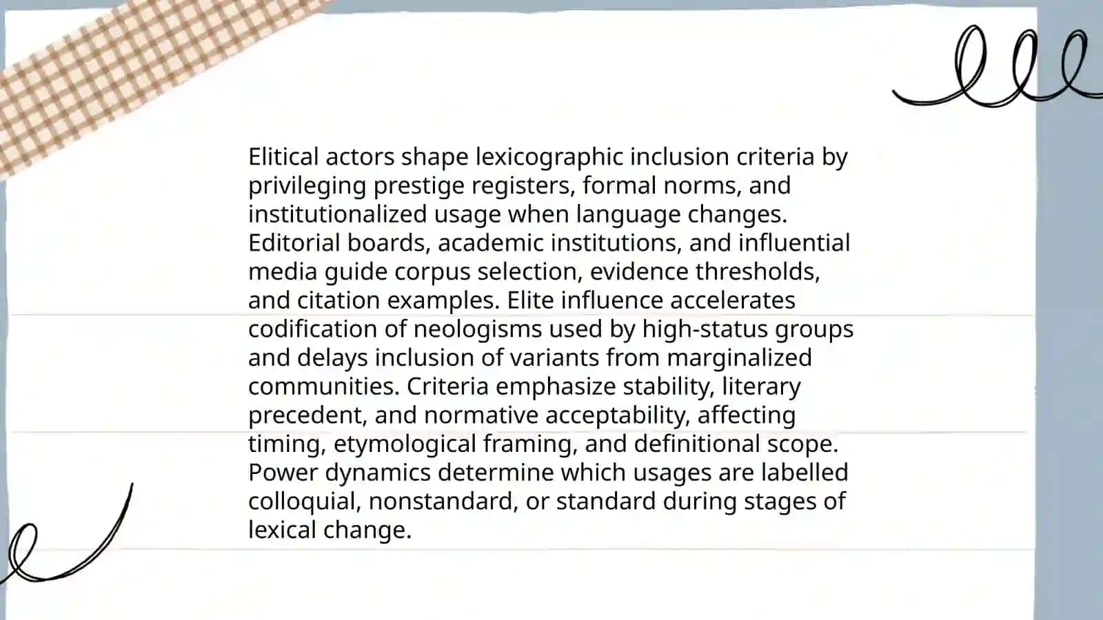Elitical and legical aspects. Dictionaries and language change 3