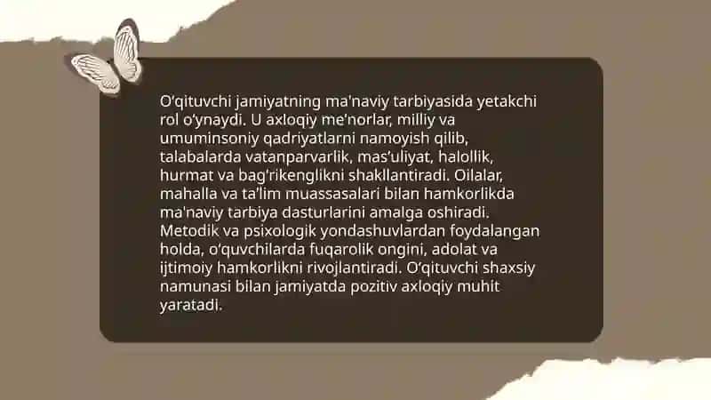 Oʻqituvchining jamiyatda tutgan oʻrni 3