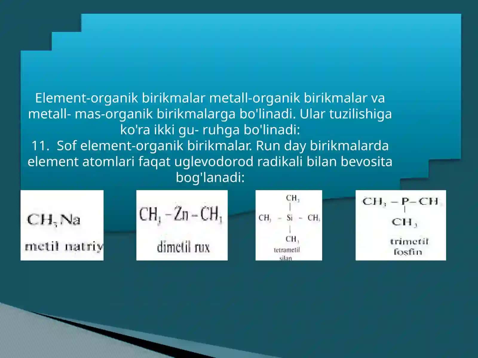Iguruh metall organik birikmalar 3