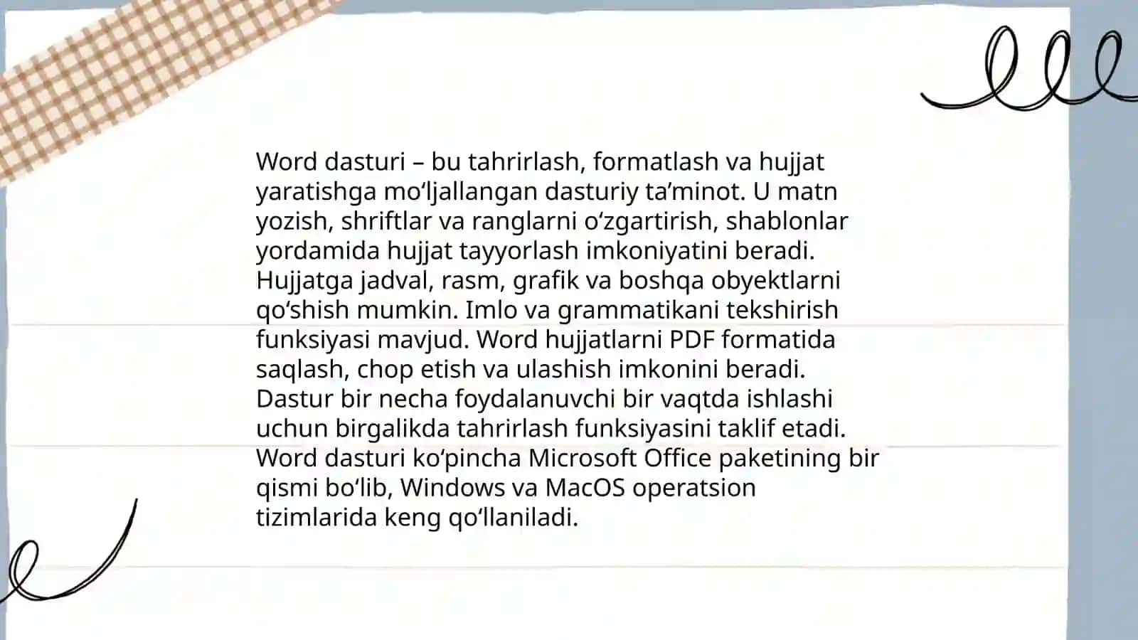 Word dasturidan foydalanish 3