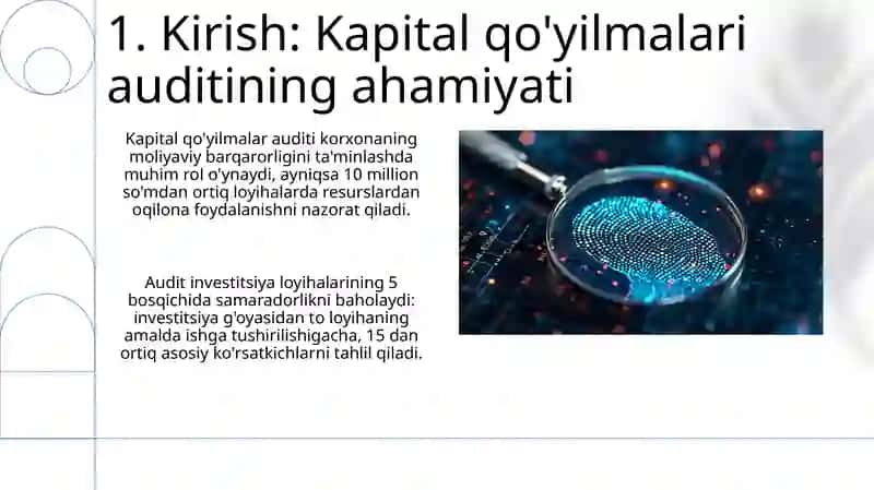 Kapital qo'yilmalar auditining axborot manbalari vazifalari 3