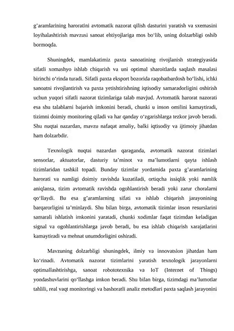 Paxta g’aramlarini haroratini avtomatik nazorat qilish dasturi 3
