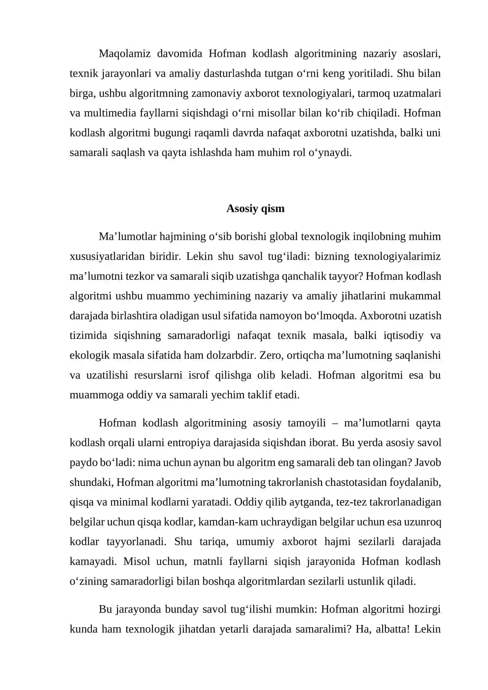 Hofman Kodlash: Ma'lumotlarni Minimal Uzatish Yechimi 3