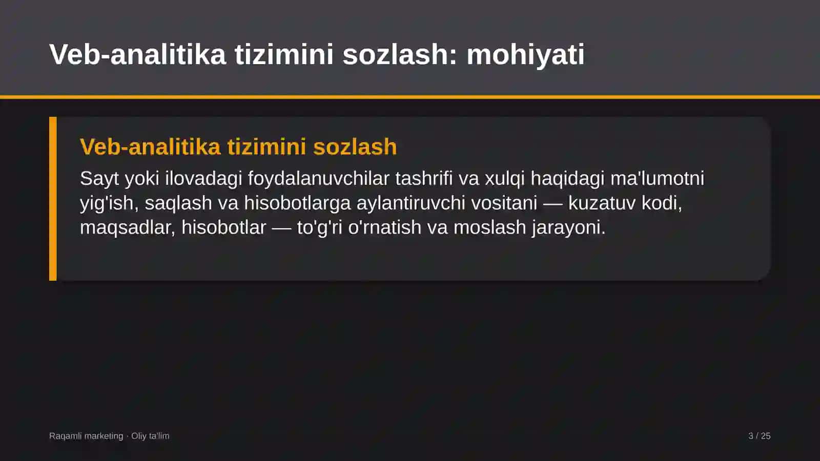 Veb-analitika tizimini sozlash: mohiyati 3