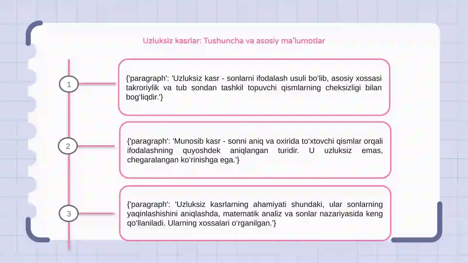Uzluksiz va munosib kasrlar. Xossalari 3