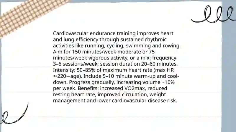 Cardiovascular endurance training 3