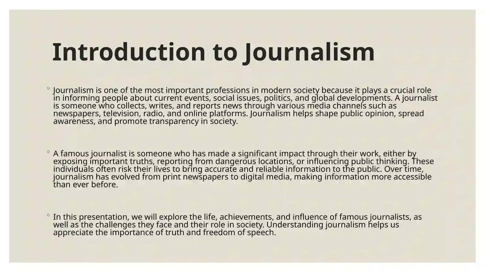Journalism and Famous Journalists 3