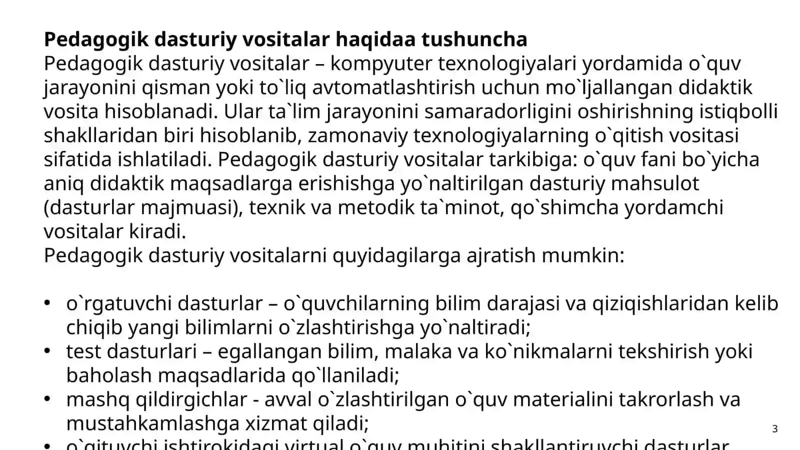 Pedagogik dasturiy vositalarning didaktik imkoniyatlari 3
