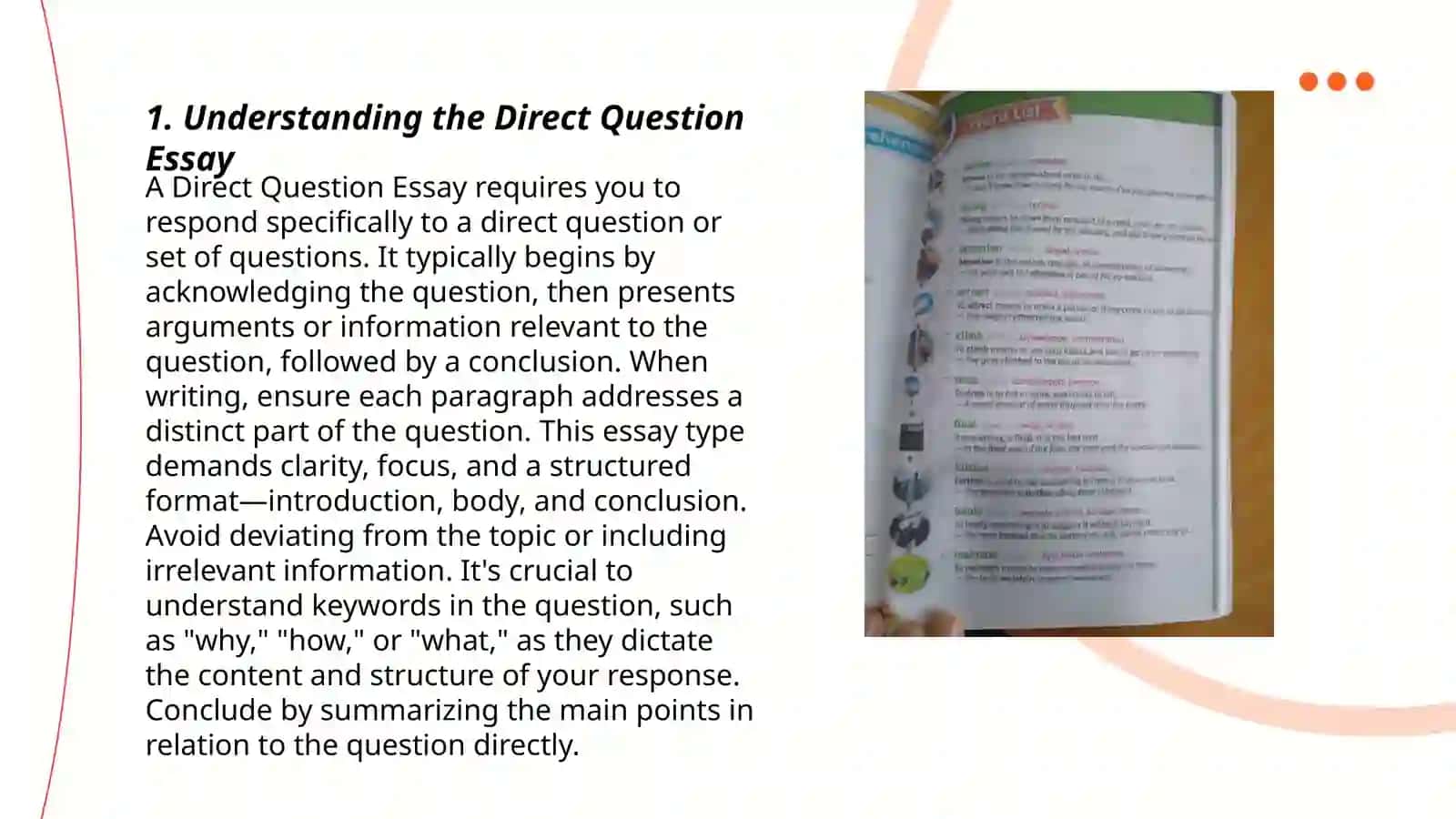 Essay types: Direct Question essay 3