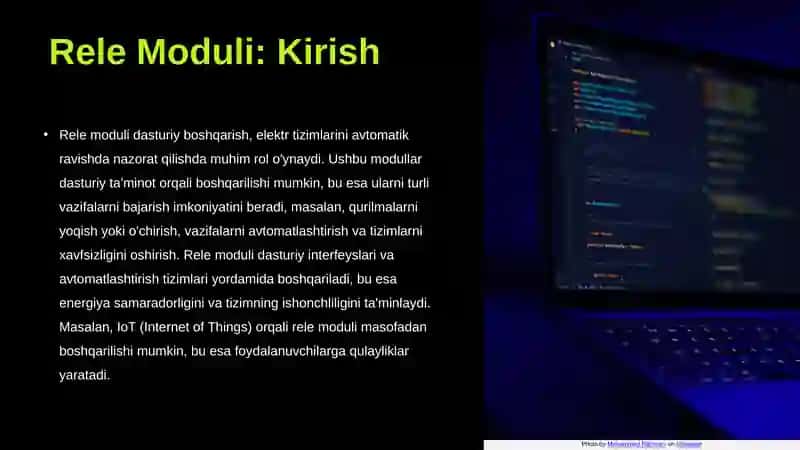 Rele moduli dasturiy boshqarish 3