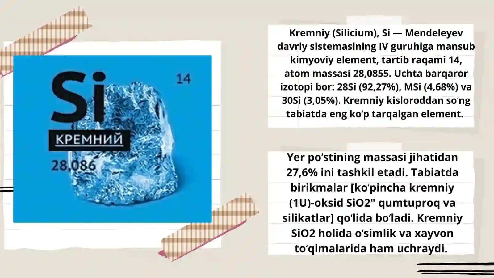Kremniy elementi haqida 3