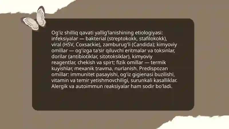 Og'iz bo'shlig'i shilliq qavati yallig'lanishi va paradont kasalliklari 3