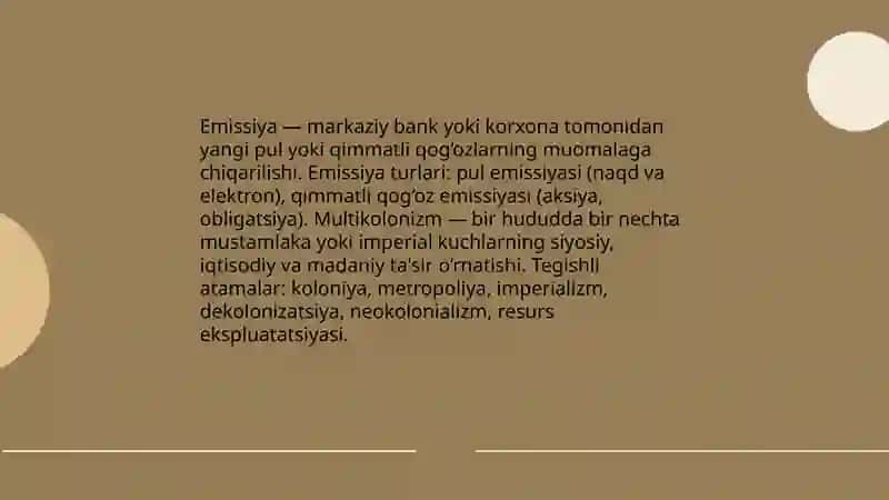 Emissiya. Multikolonizm 3