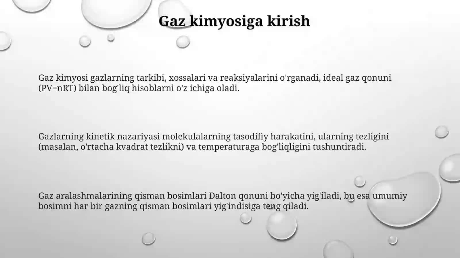 Gazlar kimyosi 3