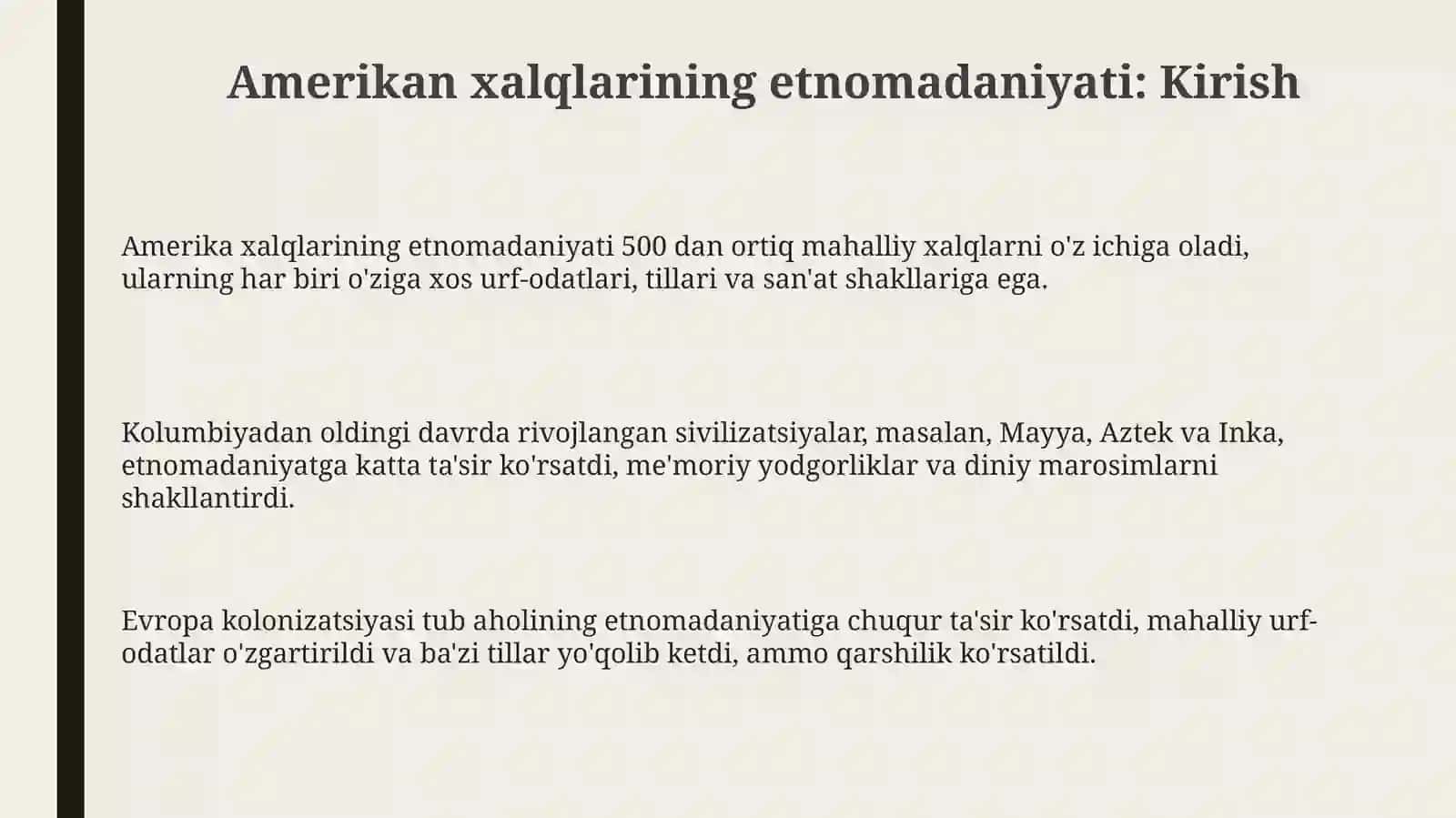 Amerika xalqlarini etnomadaniyati 3