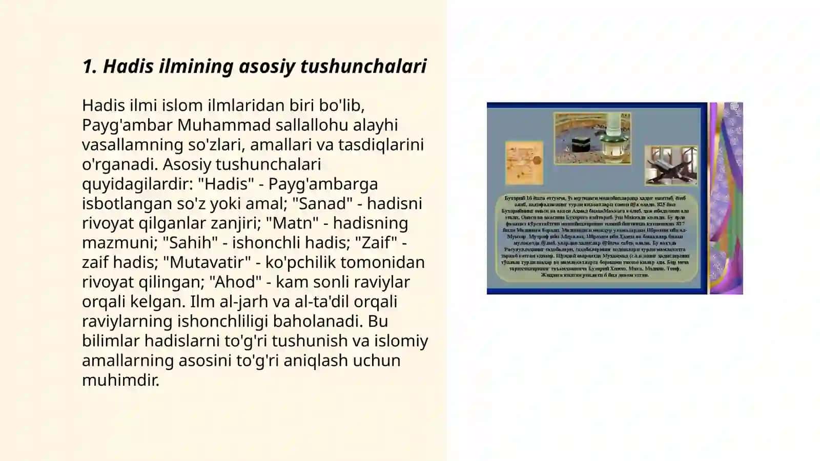 Hadislar.Hadis ilmining tarbiyaviy ahamiyati 3