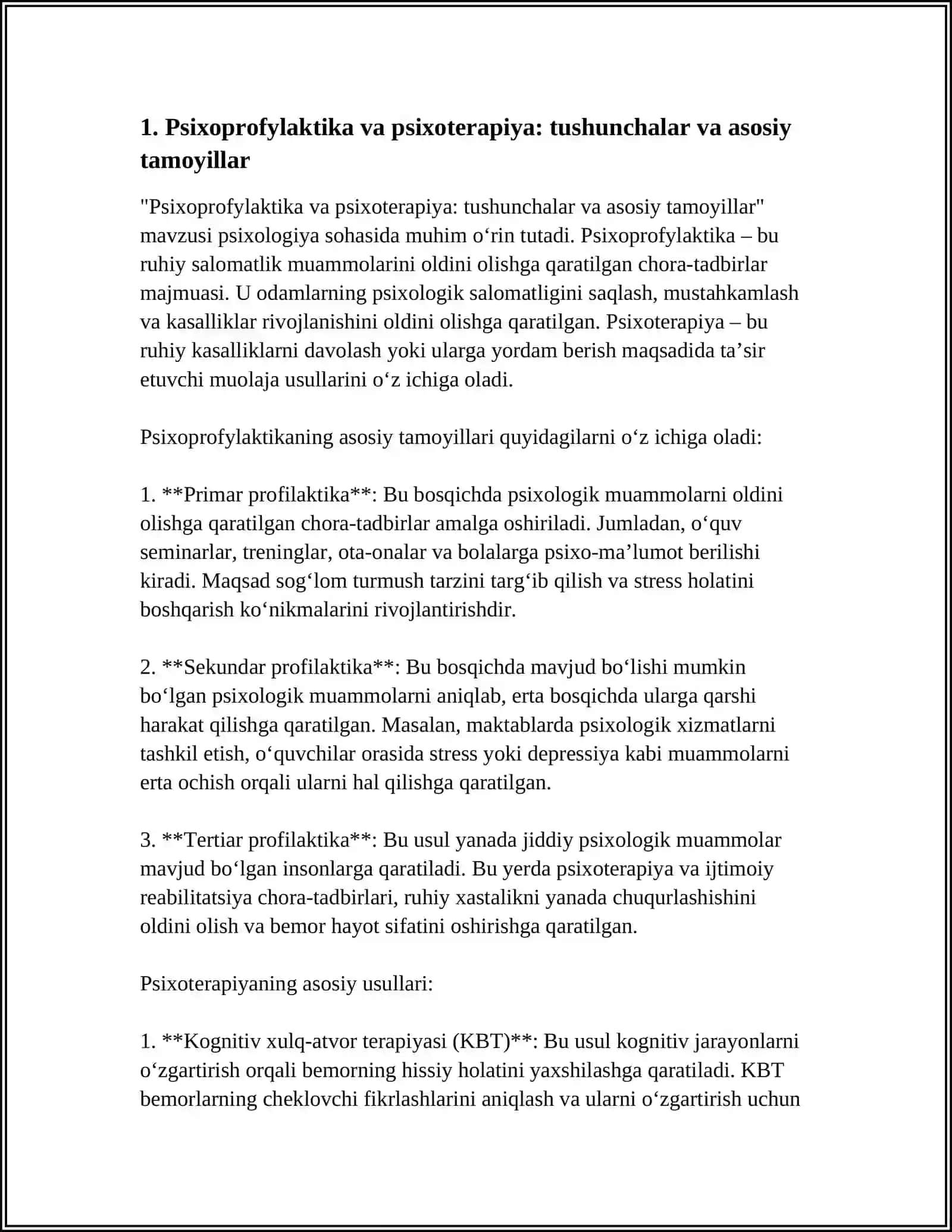 Psixoprofylaktika va psixoterapiya 3