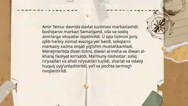 Amir Temur davri davlatchiligi 3