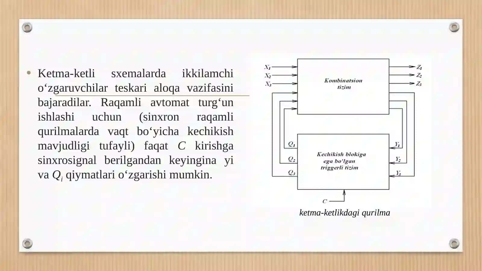 Ketma –ket raqamli qurilmalar (Trigger, Registr, Hisoblagichlar) 3