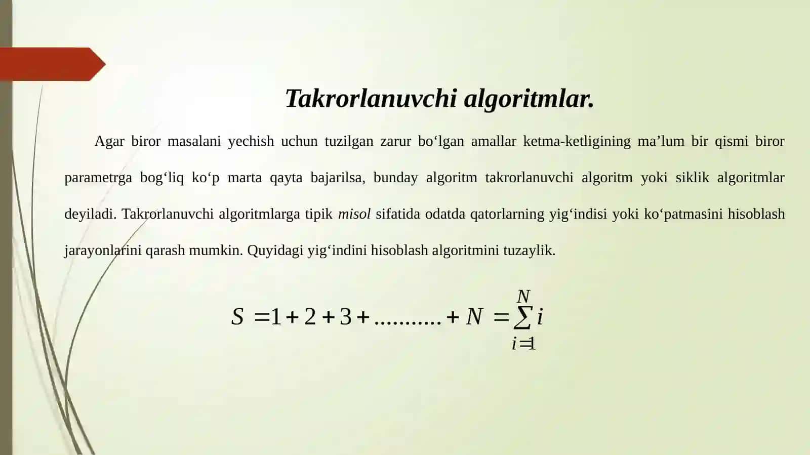 Takrorlanuvchi algoritmalar 3