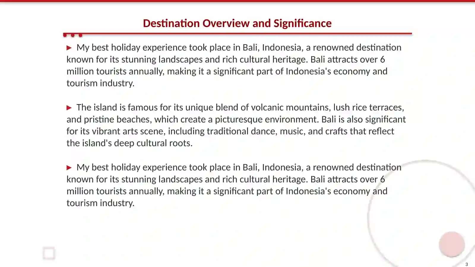 My best holiday experience 3