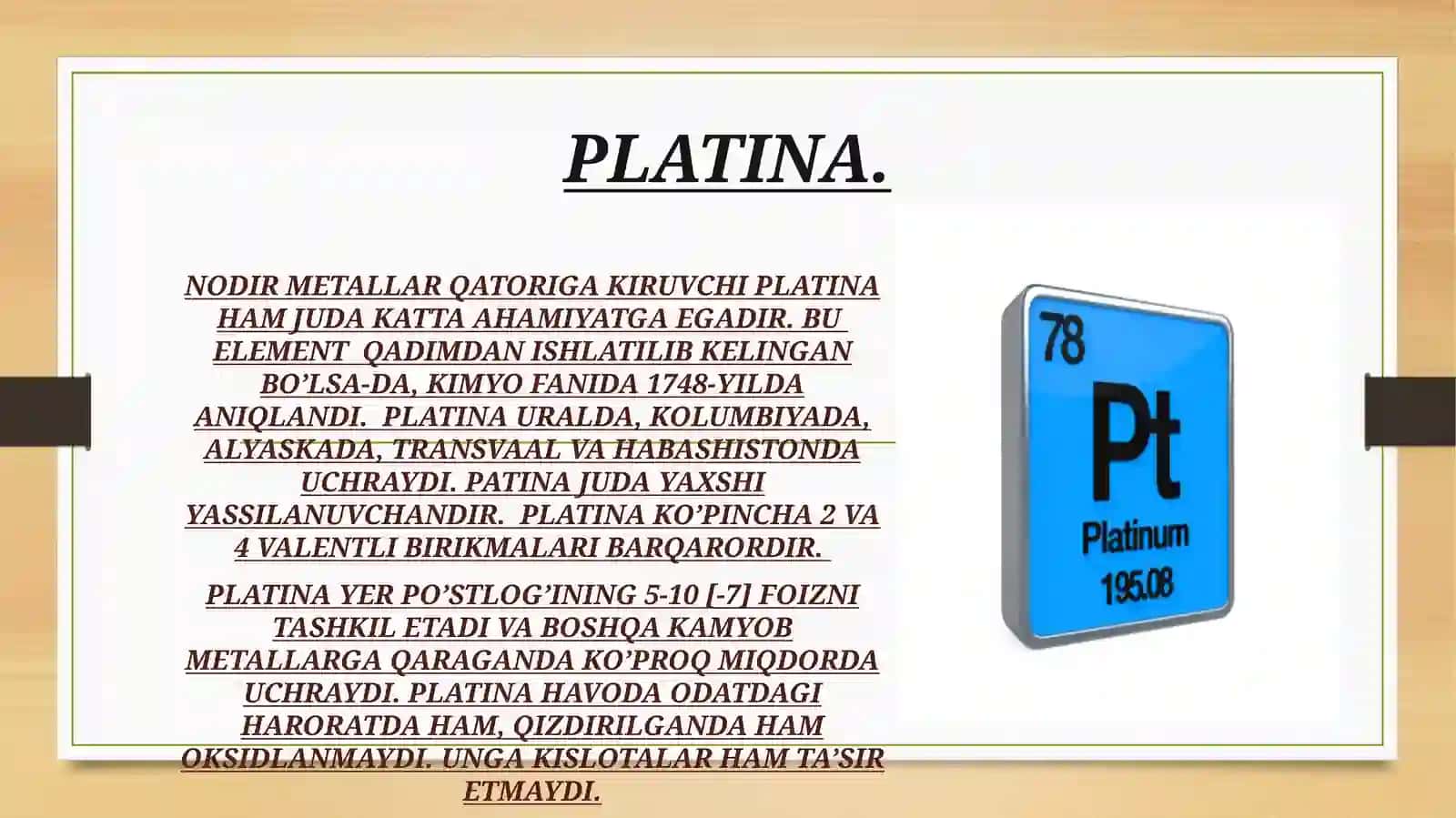 PLATINA KOMPLEKSLARI 3