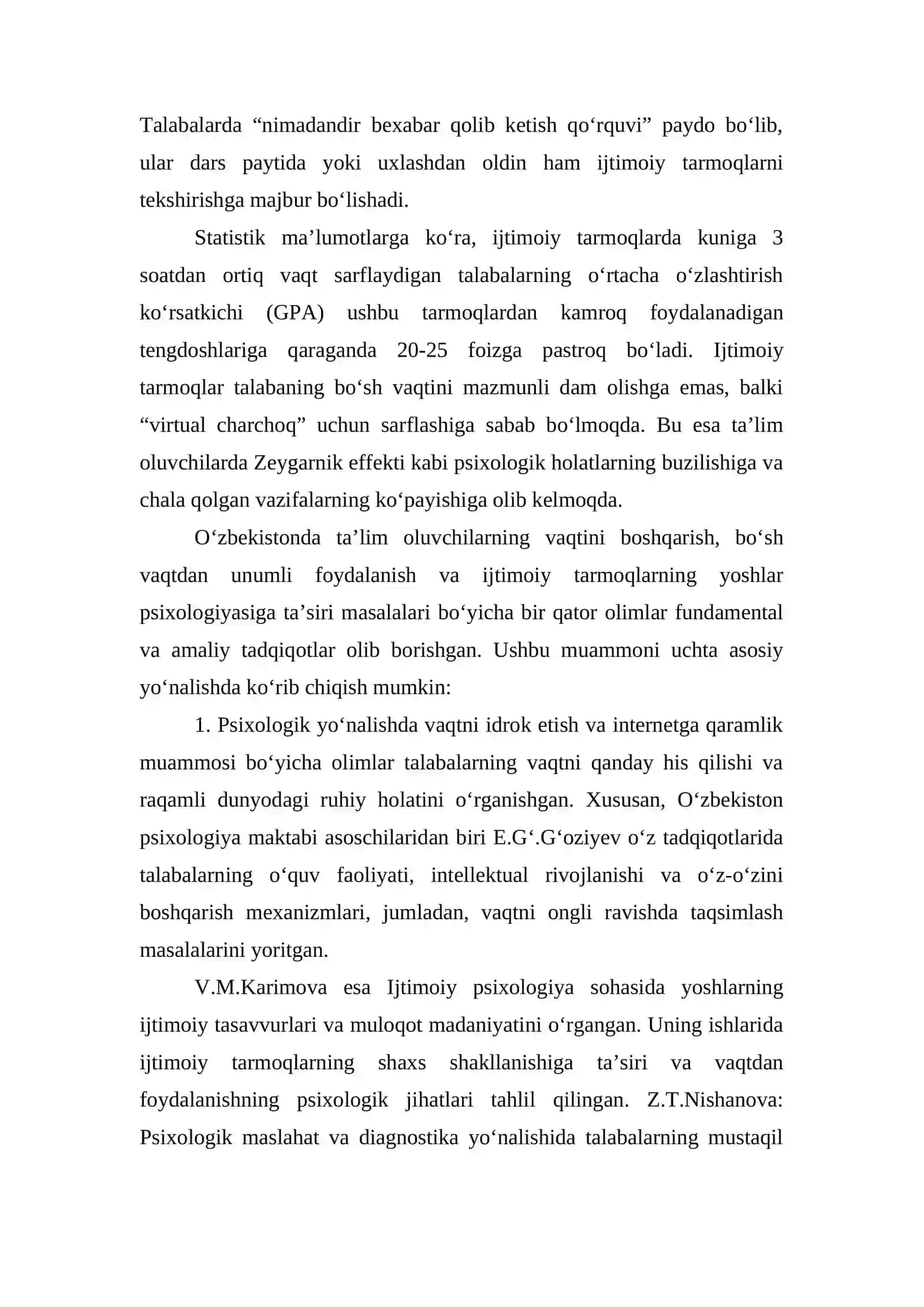 Talim Oluvchilarning bosh vqti...Mustaqil ish 3