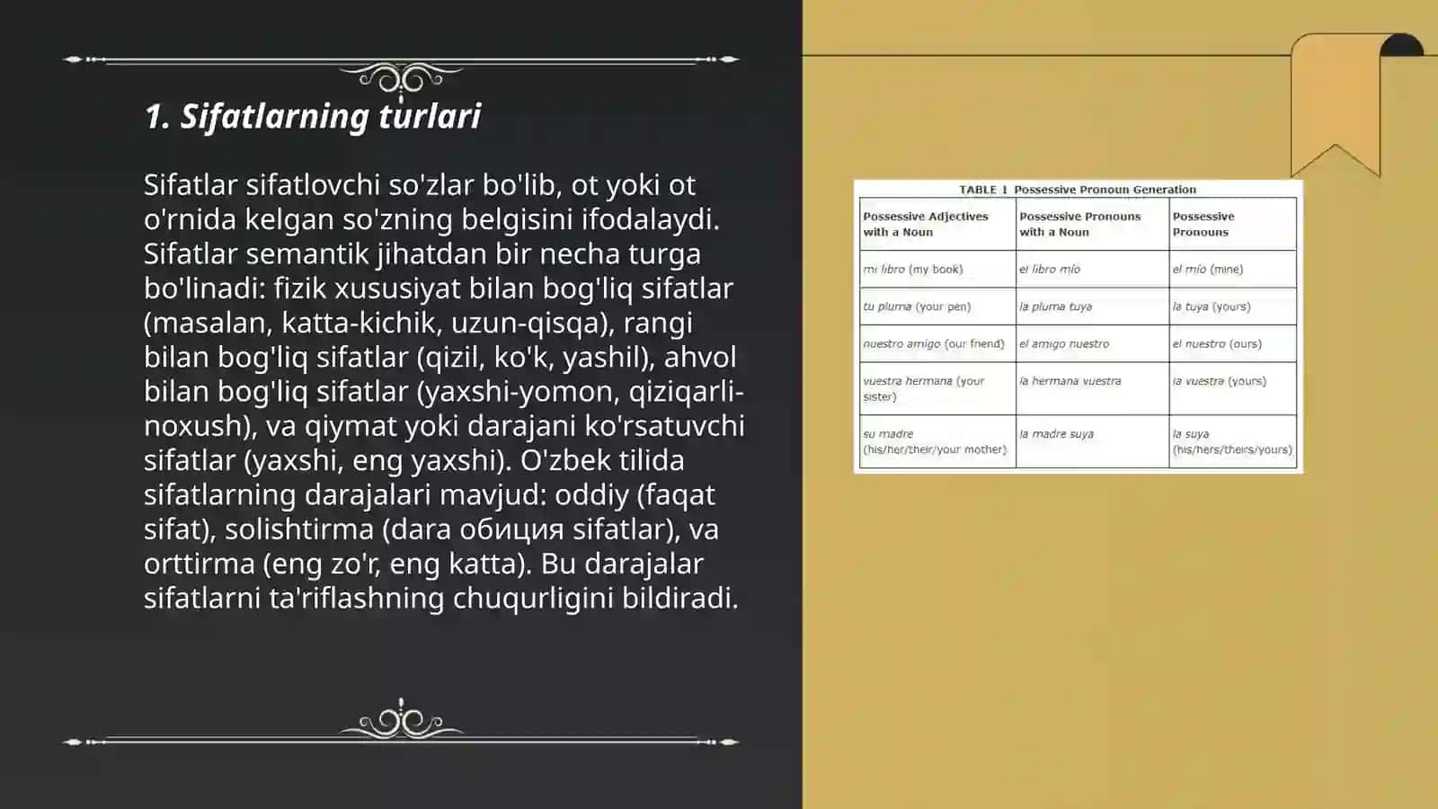 Arab tilida sifat va olmoshlar 3