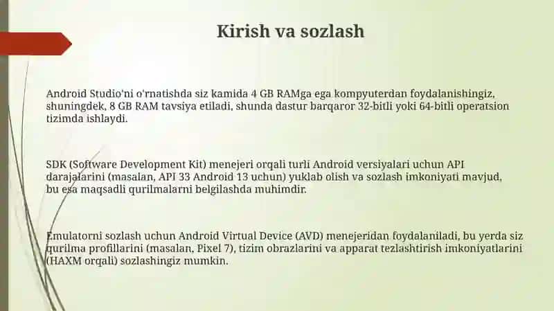 Android Studio dasturida ishlash 3