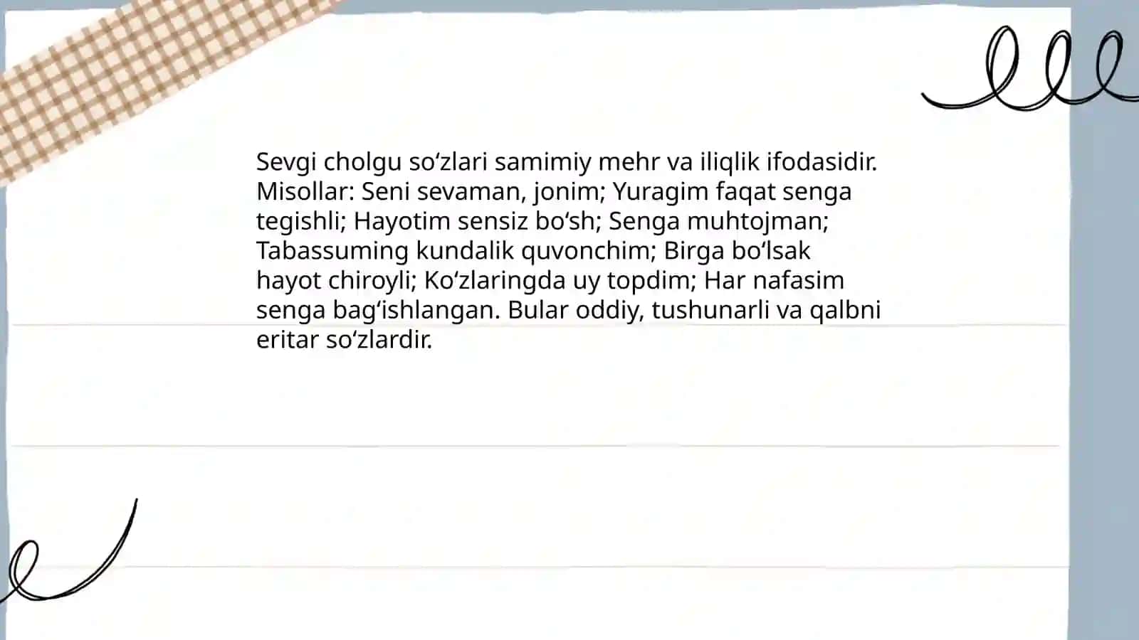 Sevgi cholgu so‘zlari 3