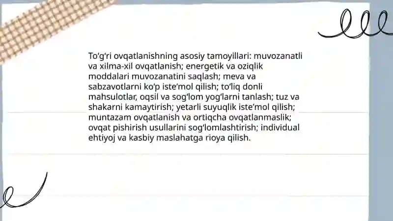 Toʻgʻri ovqatlanish 3
