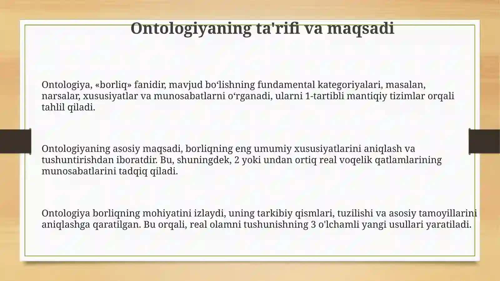 Borliqfalsafasi (Ontologiya) 3