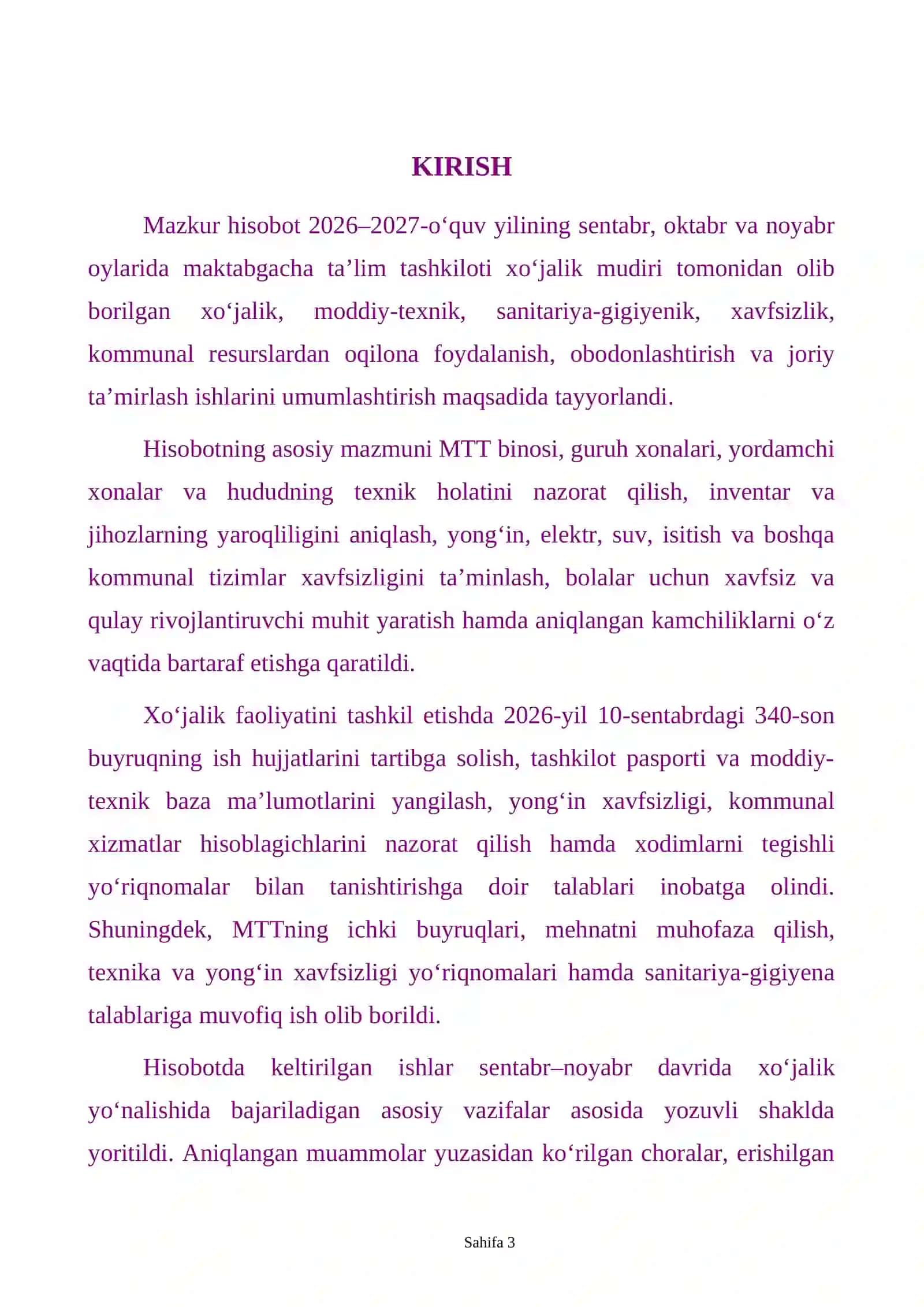 Hisobot 2026–2027-O‘quv yili uchun 3