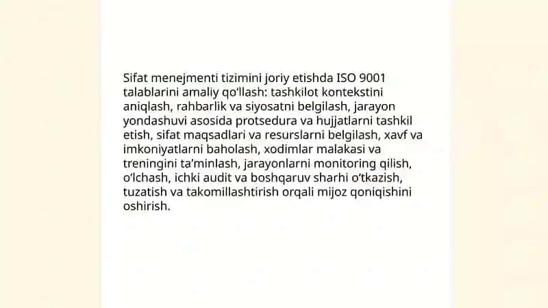 Sifat menejmenti tizimini qoʻllash 3