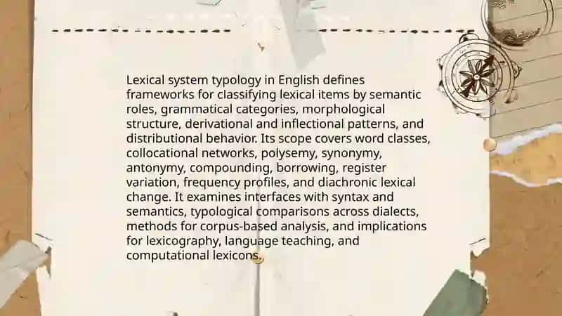 Typology of lexical systems 3