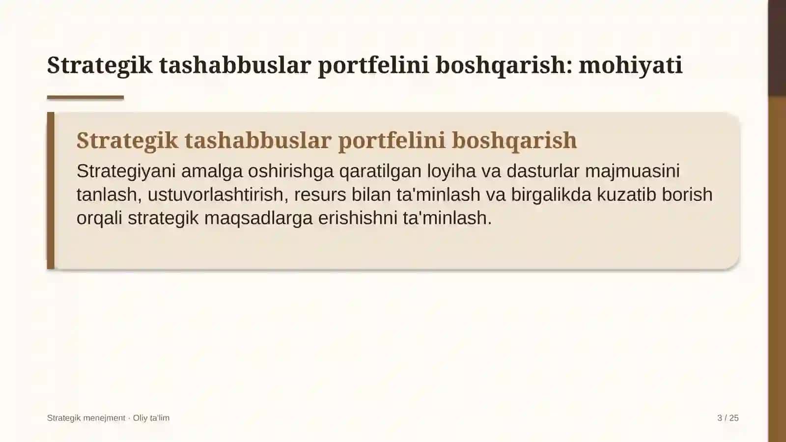 Strategik tashabbuslar portfelini boshqarish 3