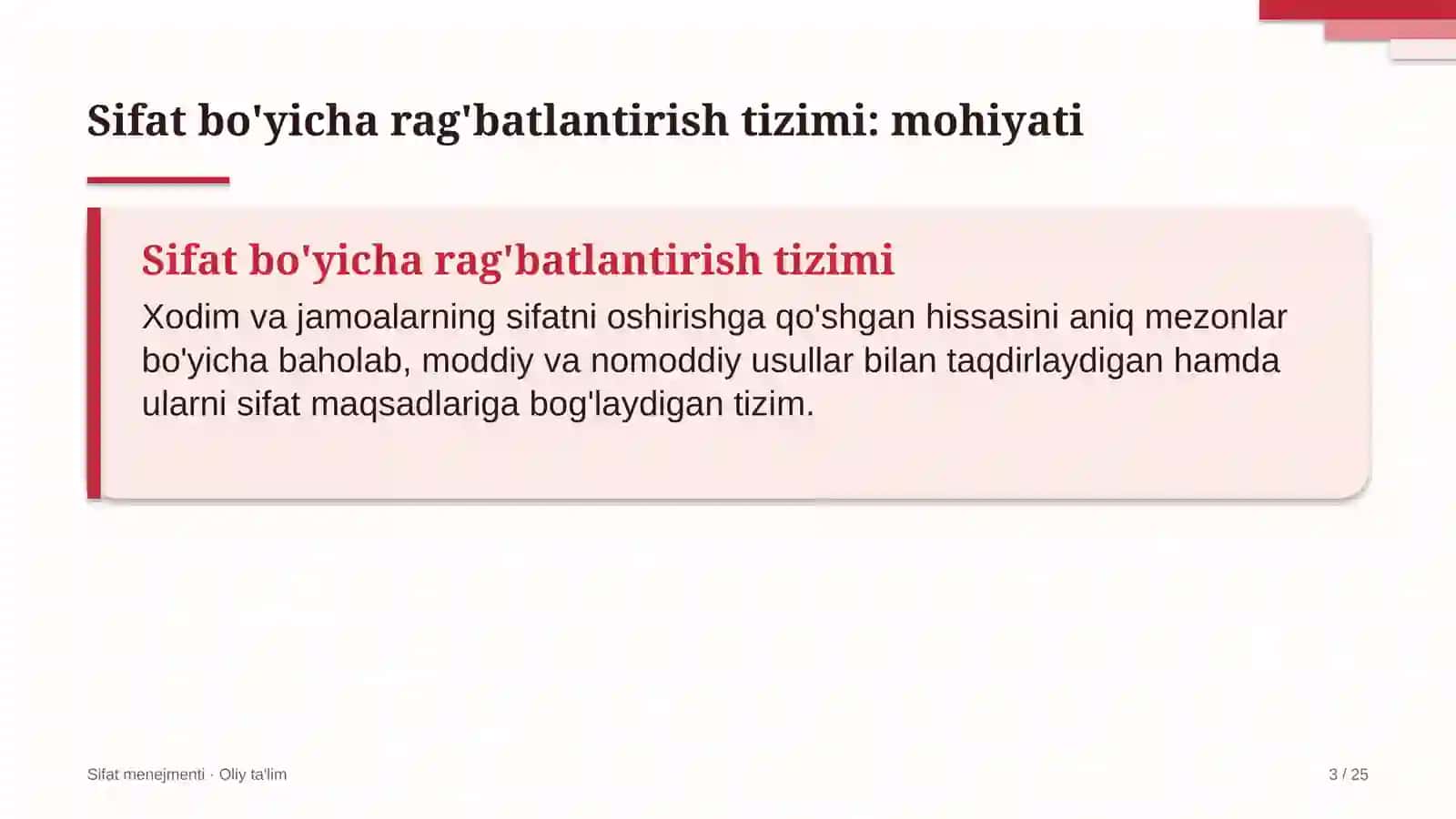 Sifat Menejmenti · OLIY TA'LIM 3