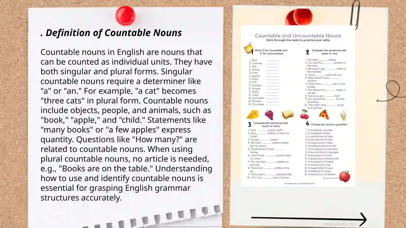 Countable and uncountable nouns 3