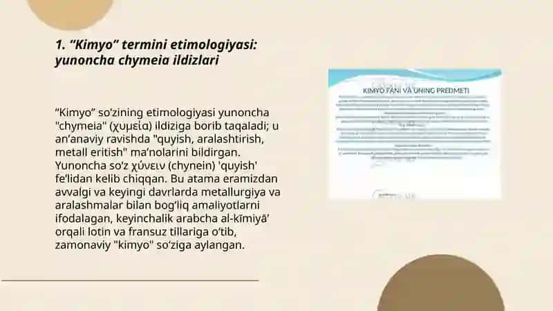 Kimyo termining kelib chiqishi 3