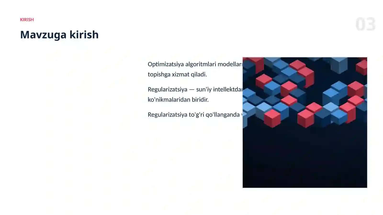 OPTIMIZATSIYA ALGORITMLARI 3
