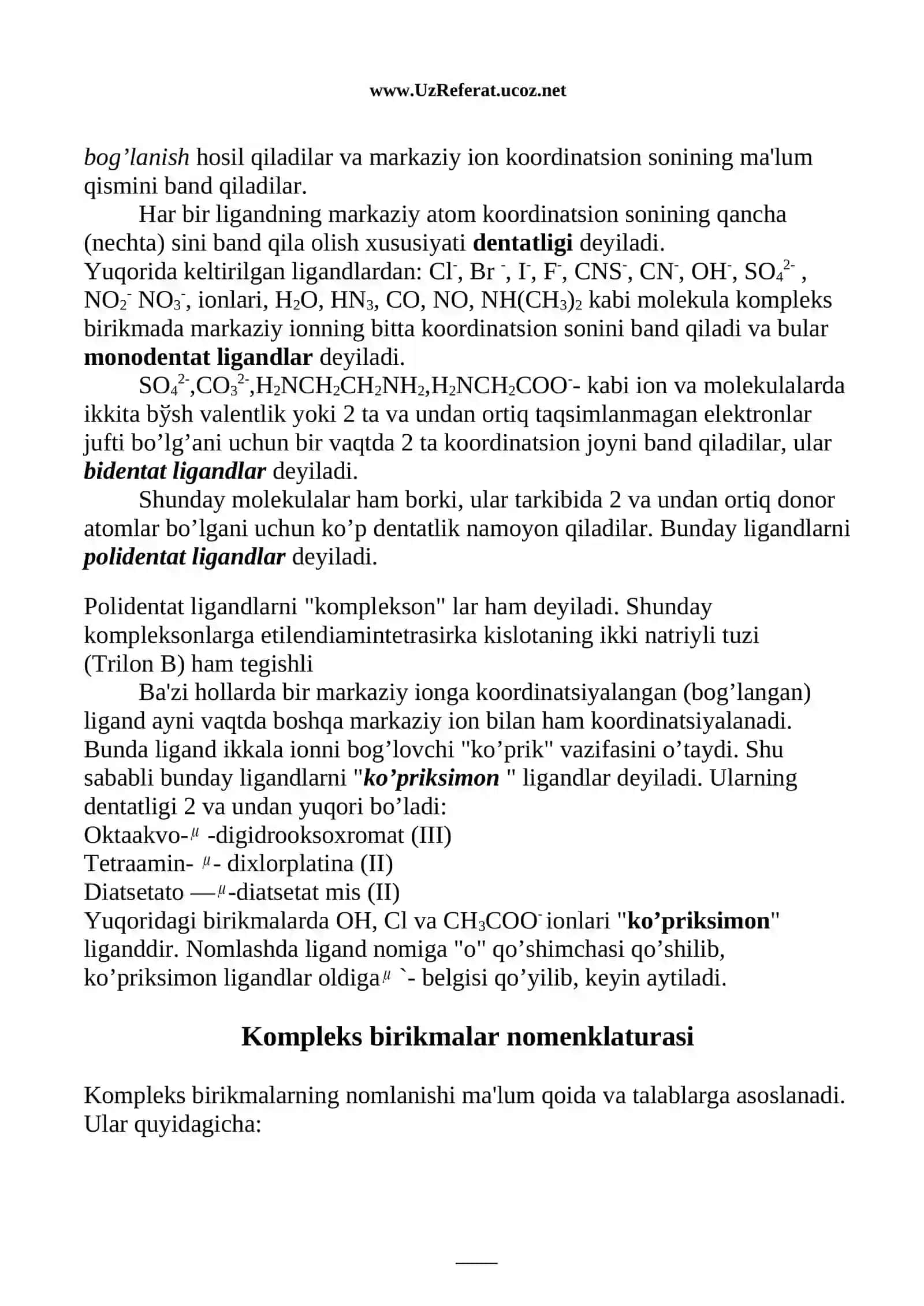 Kompleks birikmalar 3