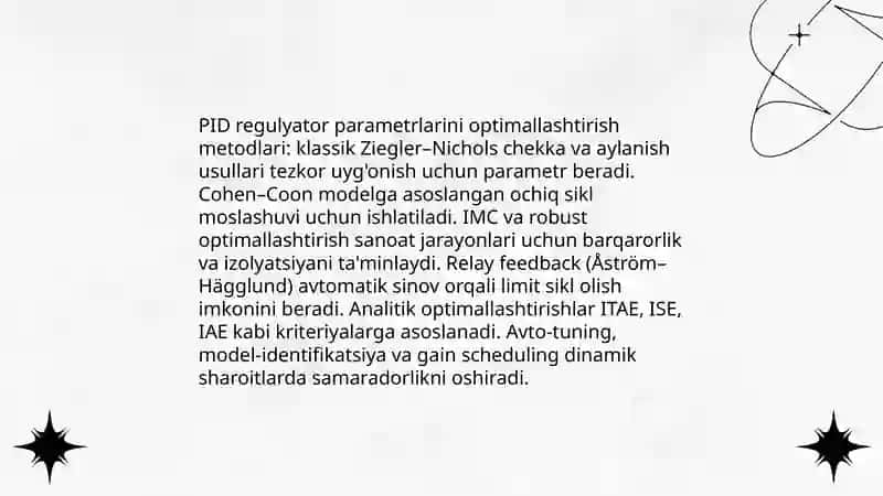 Avtomatik boshqaruv sistemalarini korreksiyalash 3