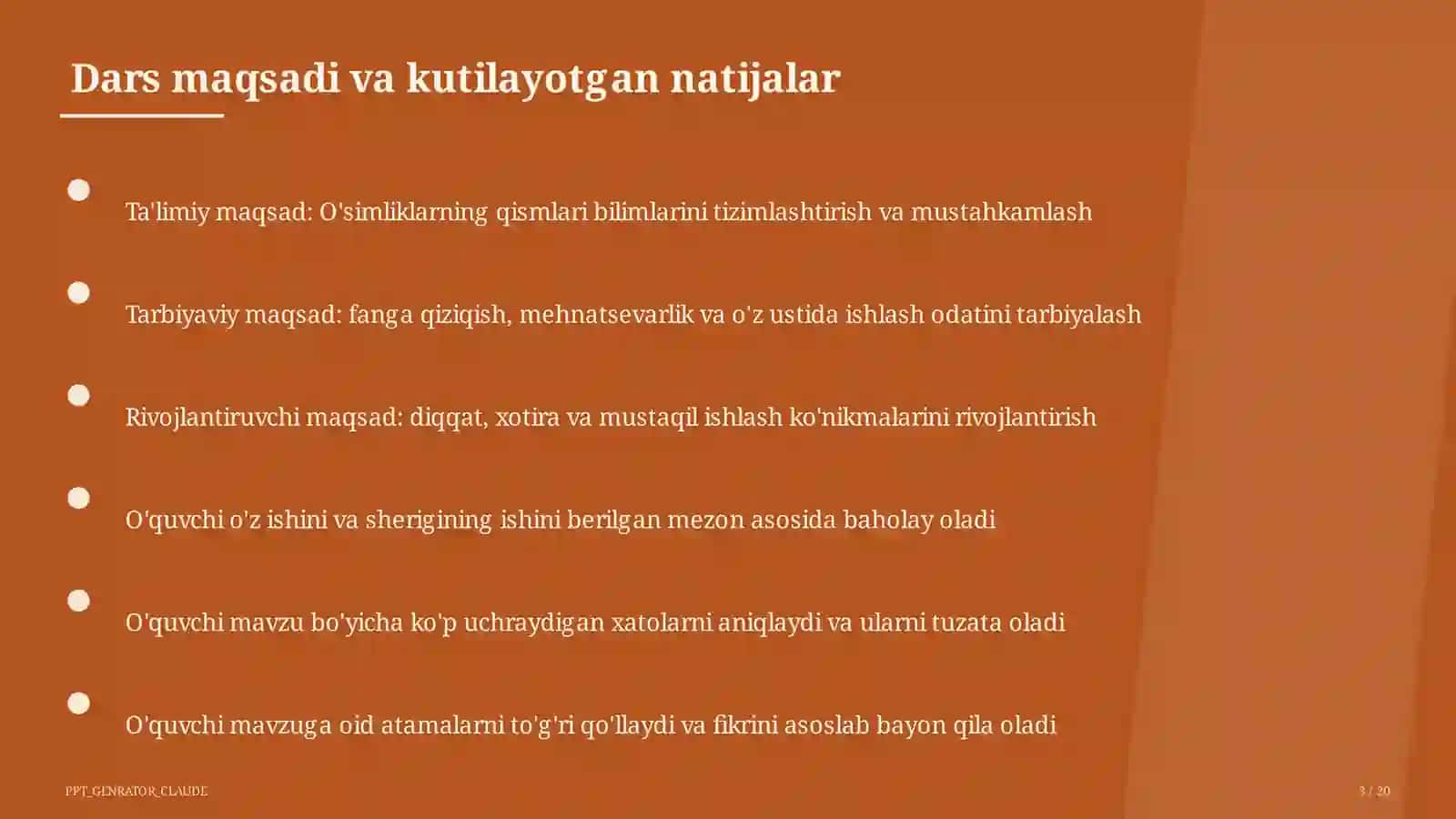 O'simliklarning qismlari (2-sinf) 3