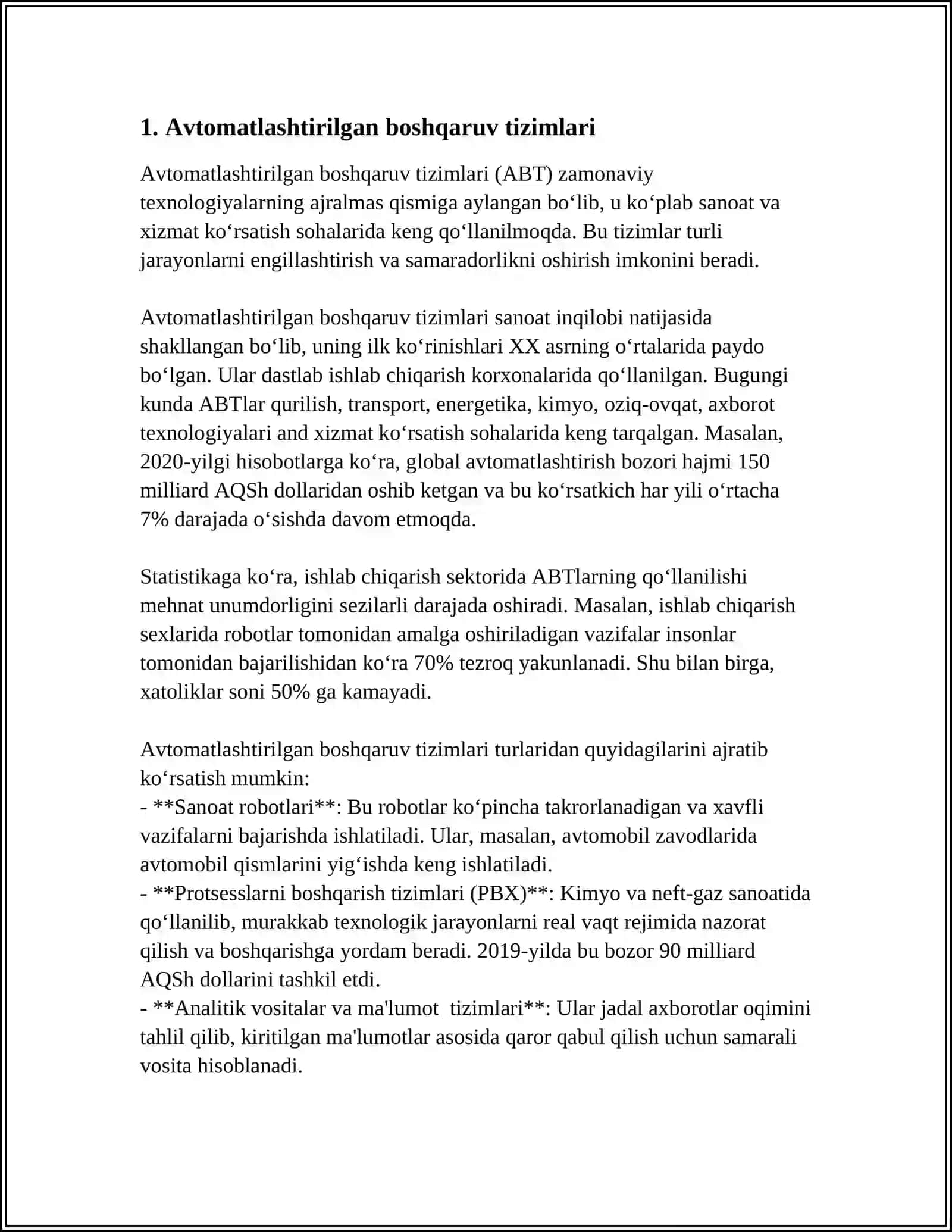Avtomatlashtirilgan boshqaruv tizimlari 3