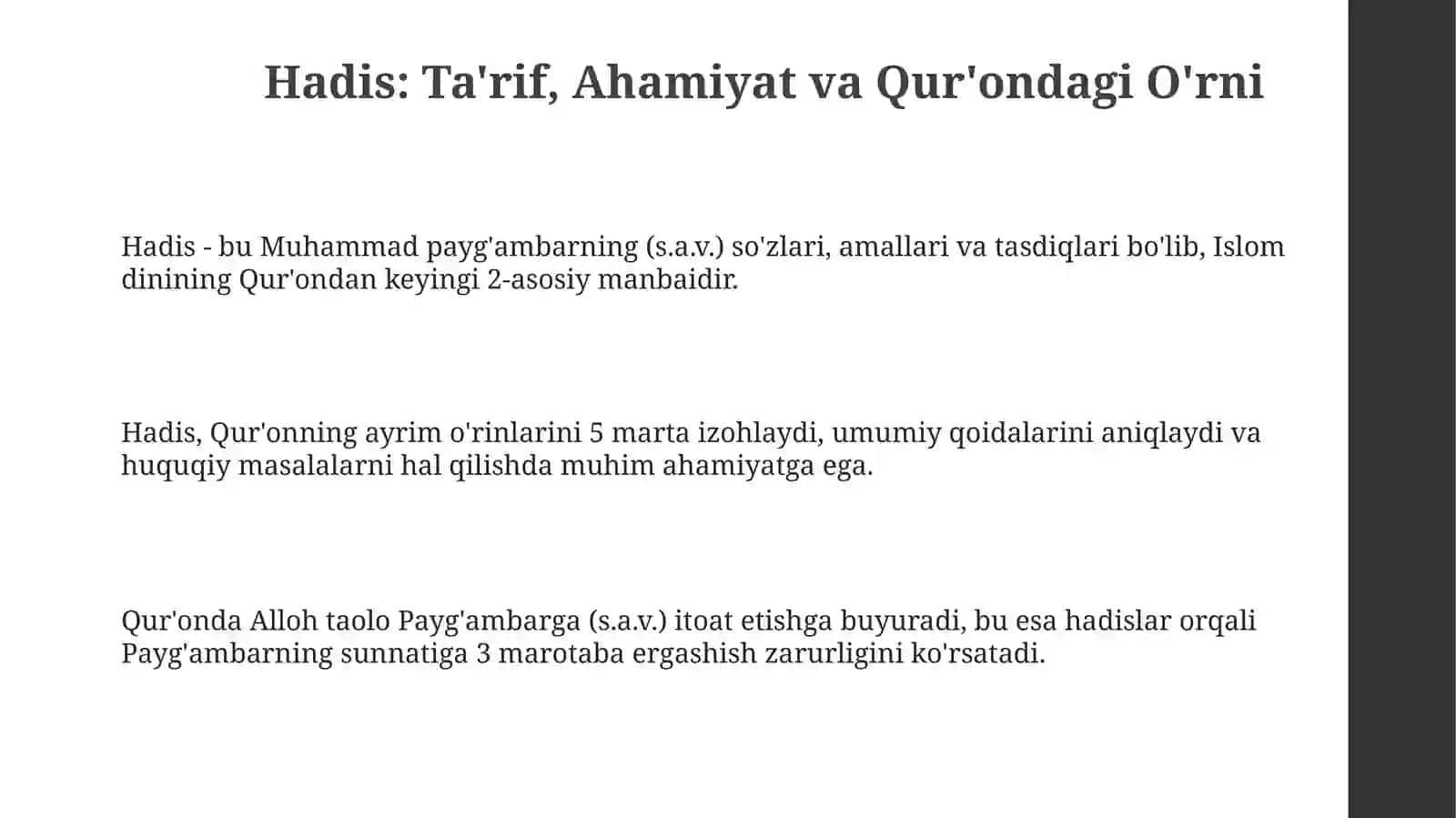 Hadis va hayot 3