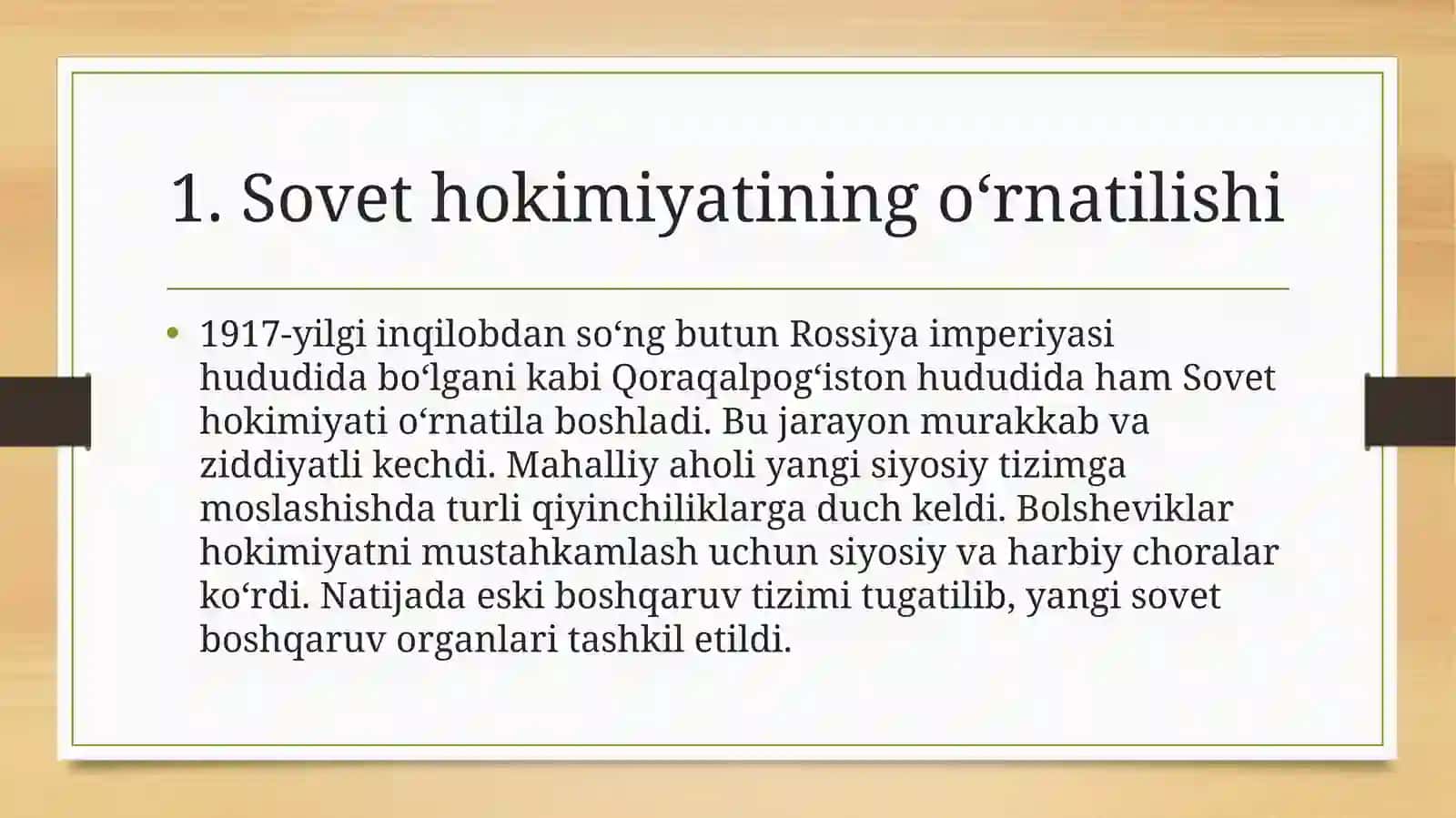 1917-1991 yillarda Qoraqalpog'iston! (Sovet hokimiyatining o'rnatilishi va mustahkamlanishi) 3