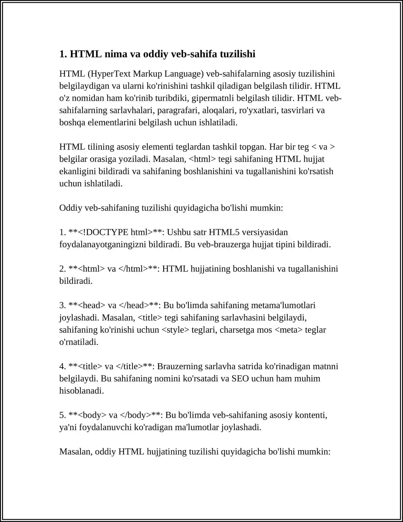 HTML TILIDA ODDIY WEB-SAHIFA YARATISH 3